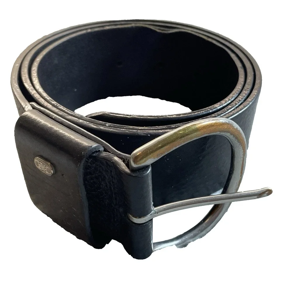 Lauren Ralph‎ Lauren Belts Mens Large Black Italian Leather w/Brass Buckle READ